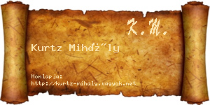 Kurtz Mihály névjegykártya