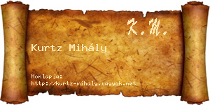 Kurtz Mihály névjegykártya